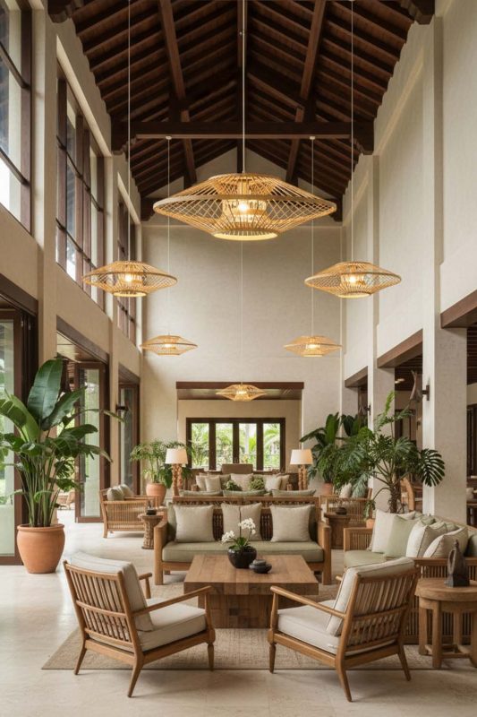 Hotel & Resort Ufo Suspension Bamboo Light - Calm & Inviting