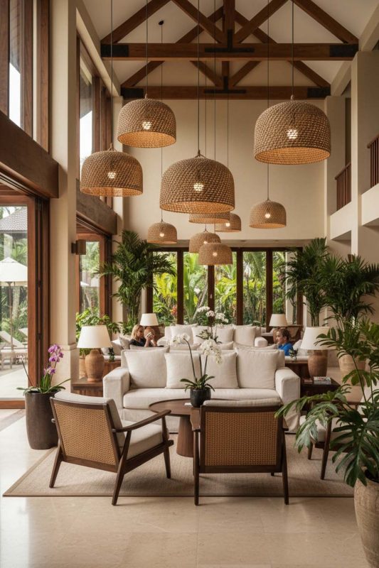 Hotel & Resort Vintage Hemp Rope Pendant Light - Resort-style Ambience