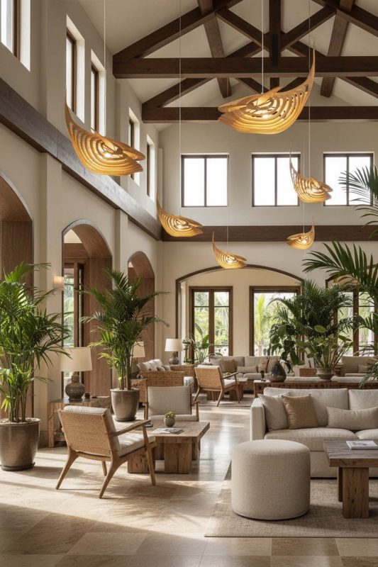 Hotel & Resort Whale Wood Pendant Light - Resort-style Ambience
