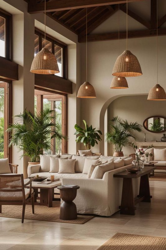 Hotel & Resort Wicker Bell Pendant Light - Calm & Inviting