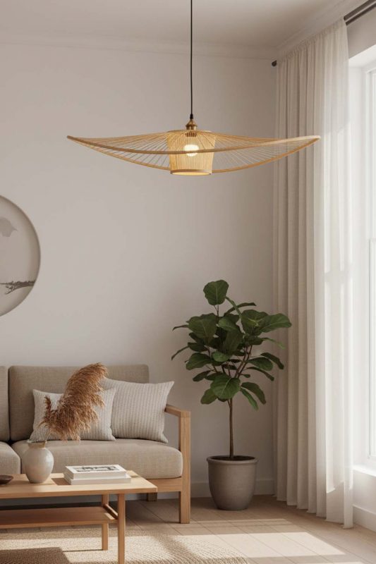 Japandi Bamboo Wave Pendant Light - Clean & Balanced