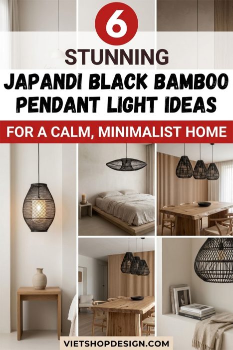 Japandi Black Bamboo Pendant Lights For A Calm, Minimalist Home