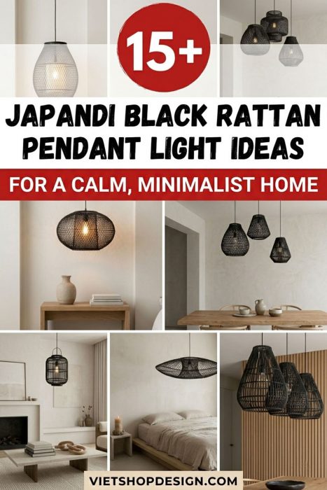 Japandi Black Rattan Pendant Lights For A Calm, Minimalist Home