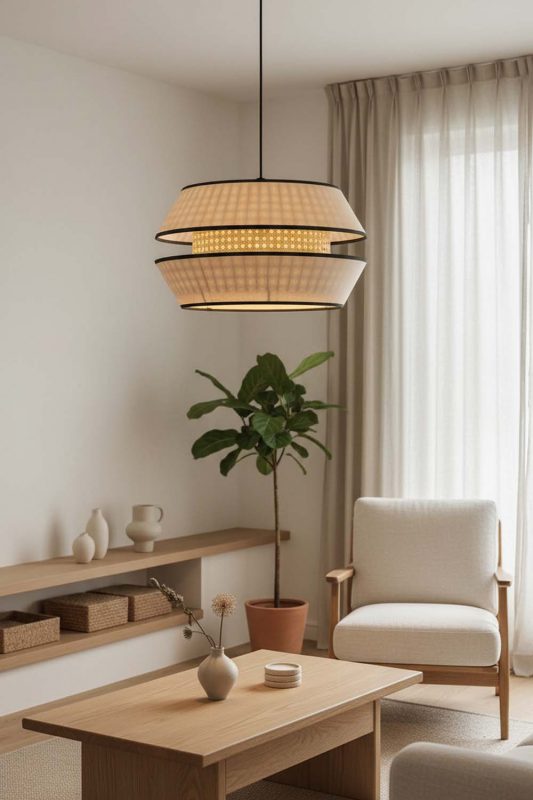 Japandi Double Shade Pendant Light - Zen & Peaceful