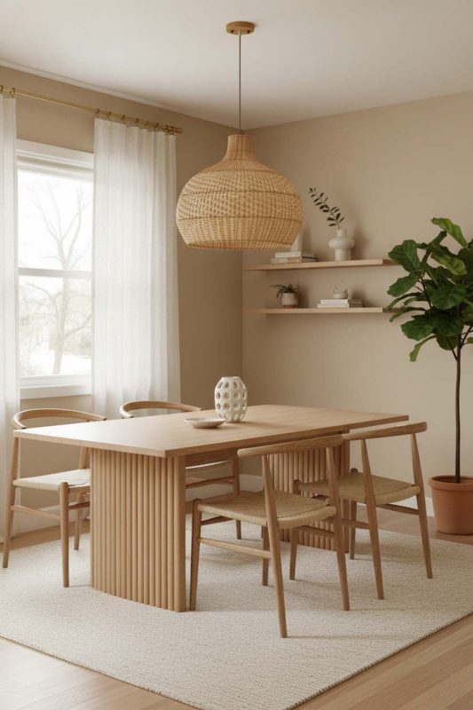 Japandi Full White Rattan Pendant Light - Simple & Elegant