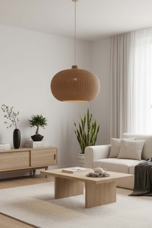 Japandi Galaxy Round Pendant Light - Simple & Elegant