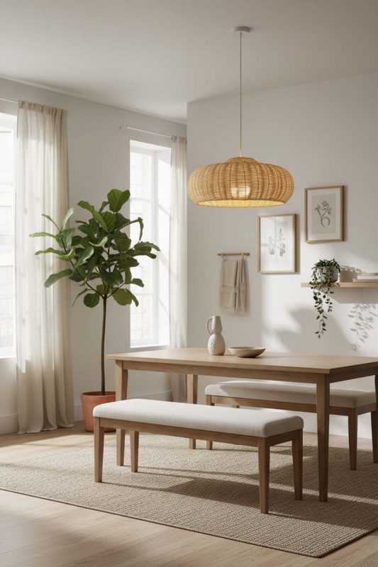 Japandi Galaxy Wide Shape Pendant Light - Quiet Luxury