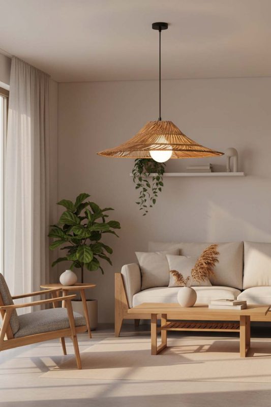Japandi Loft Rattan Pendant Light - Minimal & Calm
