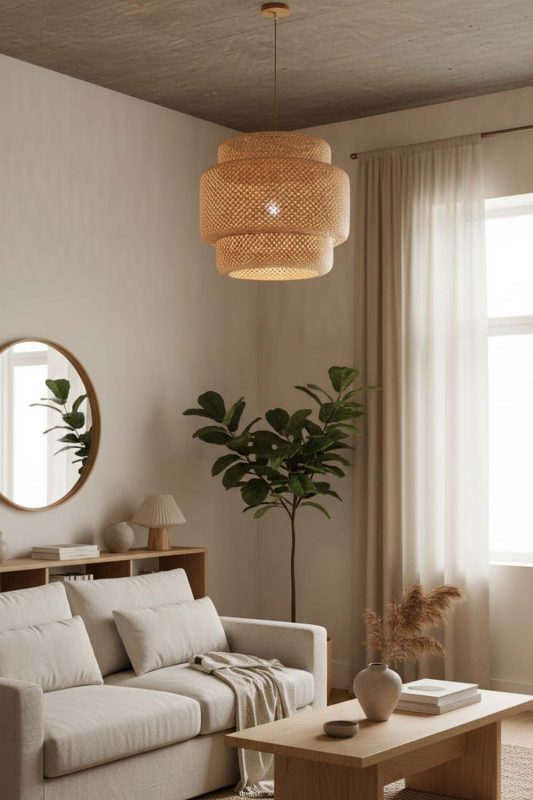 Japandi Natural Bamboo Sinnerlig Pendant Lamp - Minimal & Calm