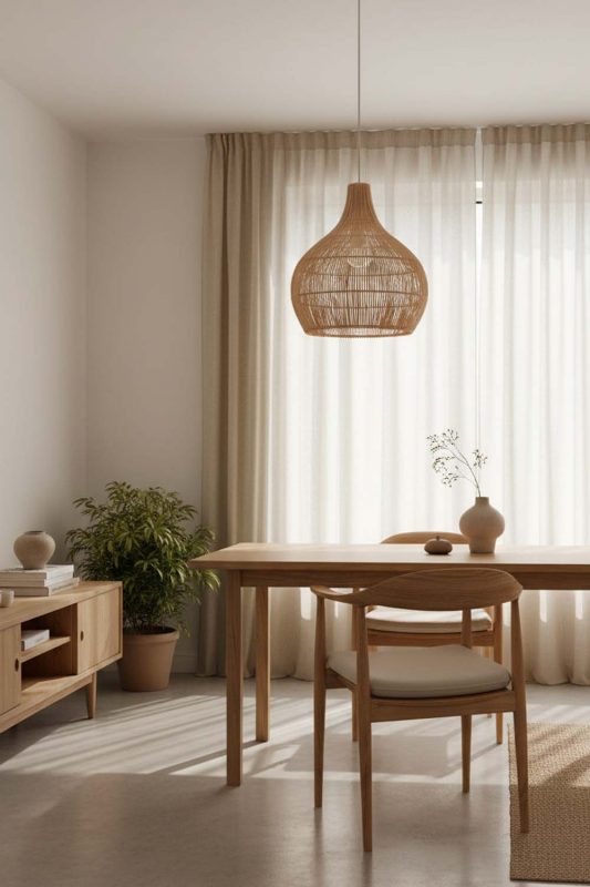 Japandi Natural Simple Rattan Pendant Light - Zen & Peaceful