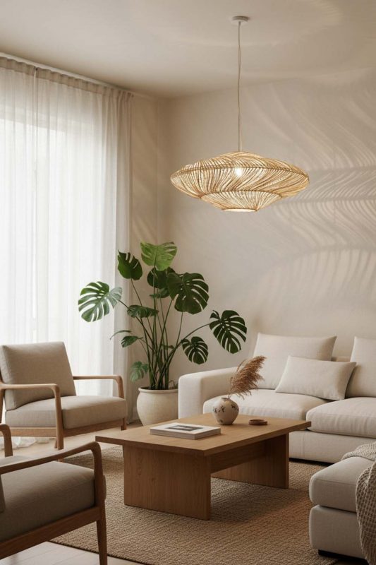 Japandi Natural Ufo Shades Rattan Lamp - Simple & Elegant