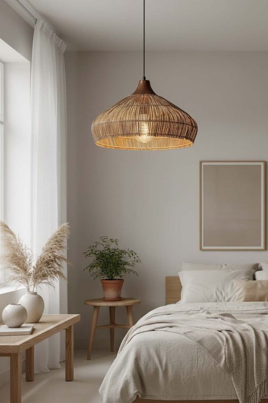 Japandi Open Rattan Pendant Light - Clean & Balanced