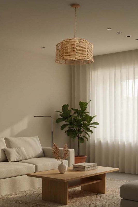Japandi Paper Rope Pendant Light A - Clean & Balanced