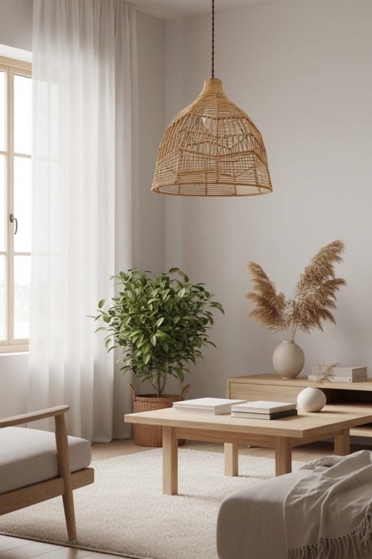 Japandi Paper Rope Pendant Light B - Zen & Peaceful