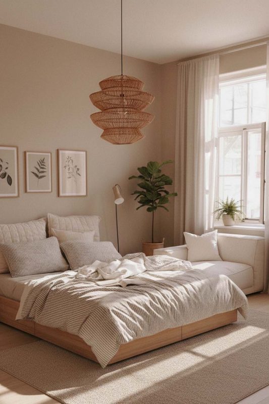 Japandi Rattan Accordion Pendant Light - Zen & Peaceful