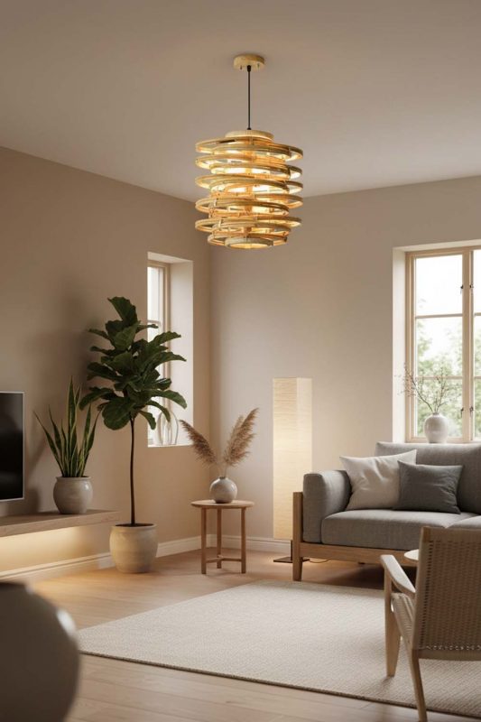 Japandi Rattan Beehive Pendant Light - Quiet Luxury