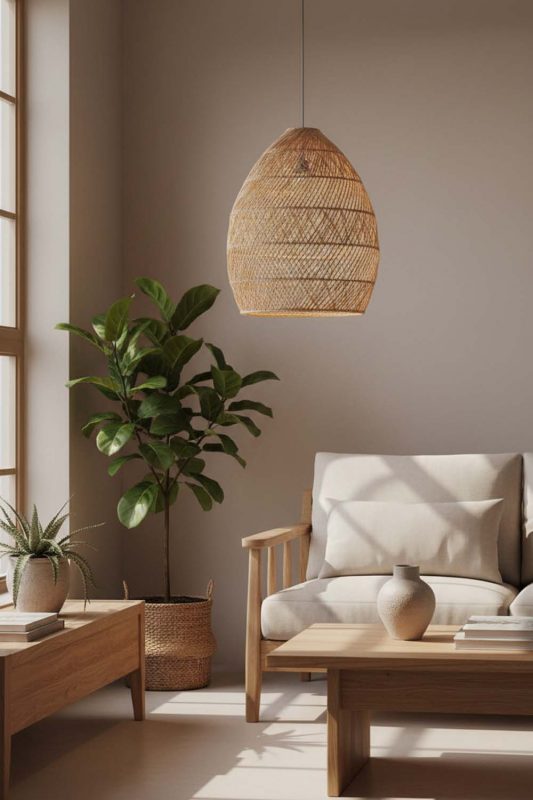 Japandi Rattan Sophisticated Pendant - Minimal & Calm
