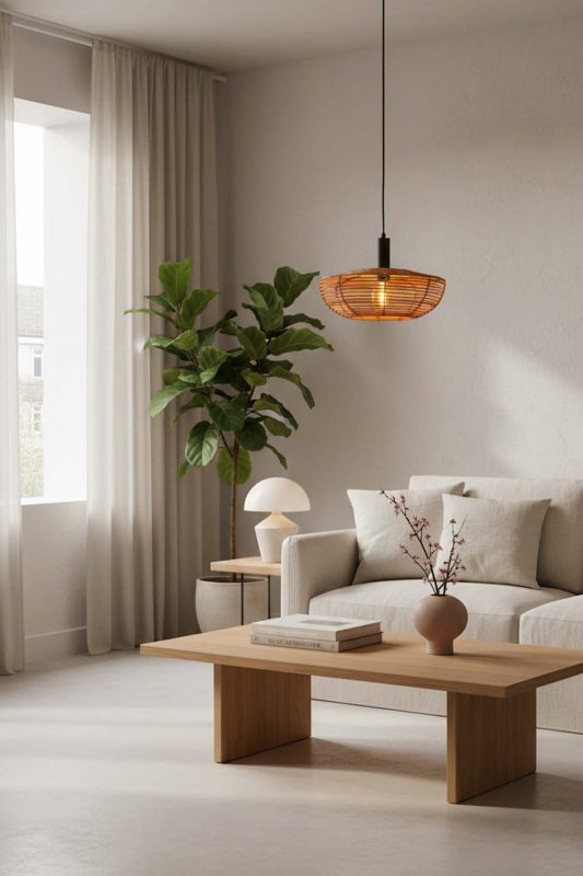 Japandi Retro Rattan Pendant Light - Simple & Elegant