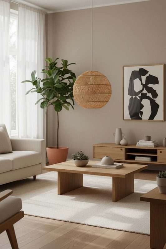 Japandi Sophisticated Rattan Global Pendant - Zen & Peaceful