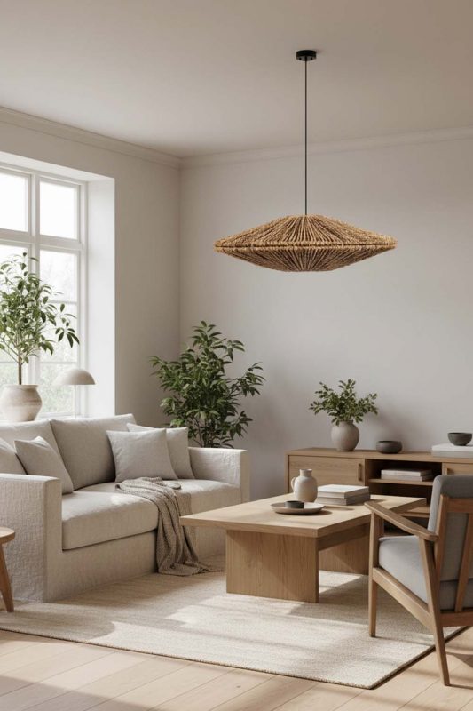 Japandi Ufo Hemp Rope Pendant Light - Minimal & Calm