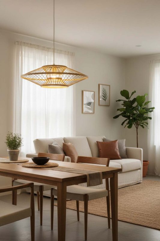 Japandi Ufo Suspension Bamboo Light - Simple & Elegant