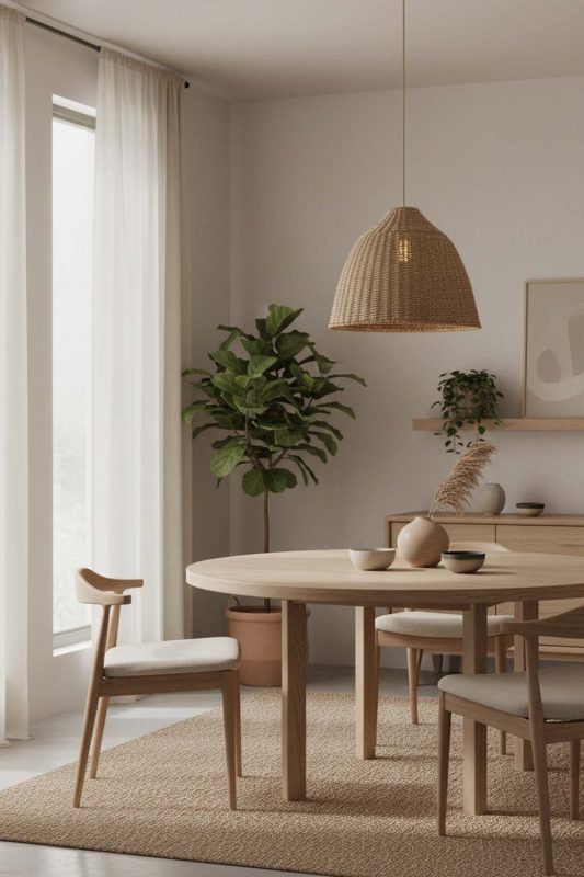 Japandi Wicker Bell Pendant Light - Simple & Elegant