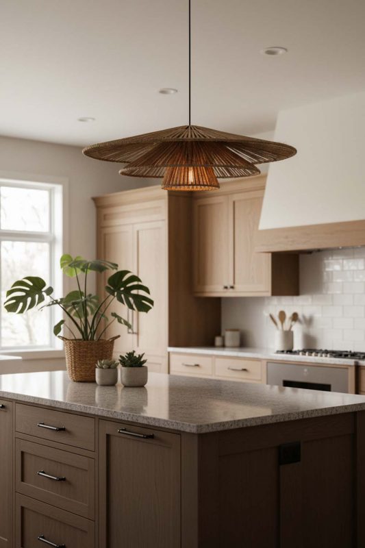 Kitchen 3 Tiered Hemp Rope Pendant Light - Clean & Modern Look
