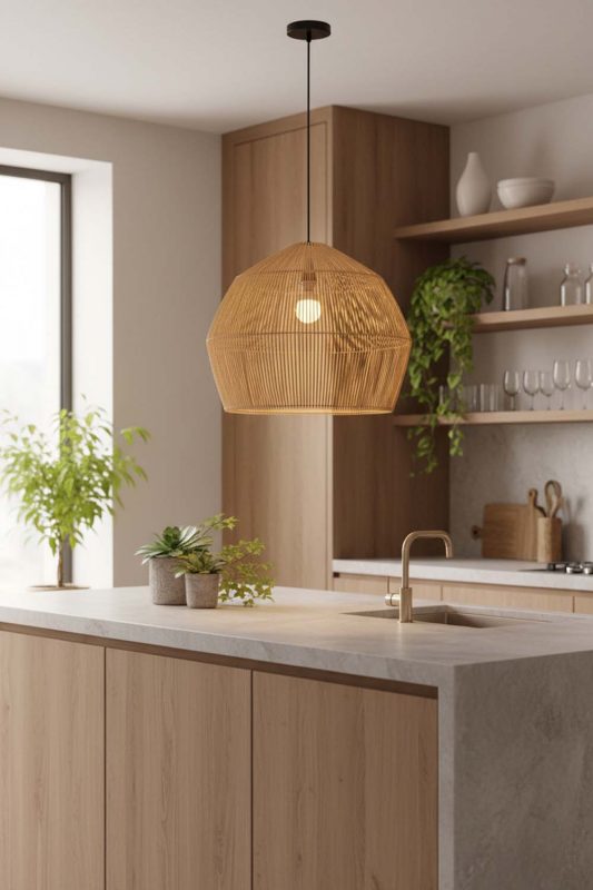 Kitchen Bamboo Cage Pendant Light B - Fresh & Inviting