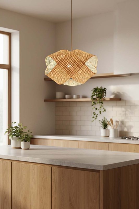 Kitchen Bamboo Cloud Chandelier - Clean & Modern Look
