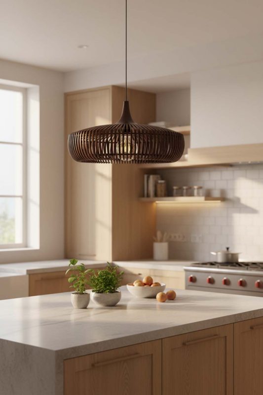 Kitchen Coffee Bentwood Pendant Light - Practical & Beautiful