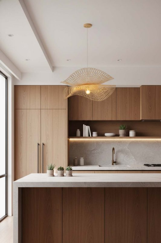 Kitchen Double Bamboo Lotus Leaf Pendant Light - Fresh & Inviting
