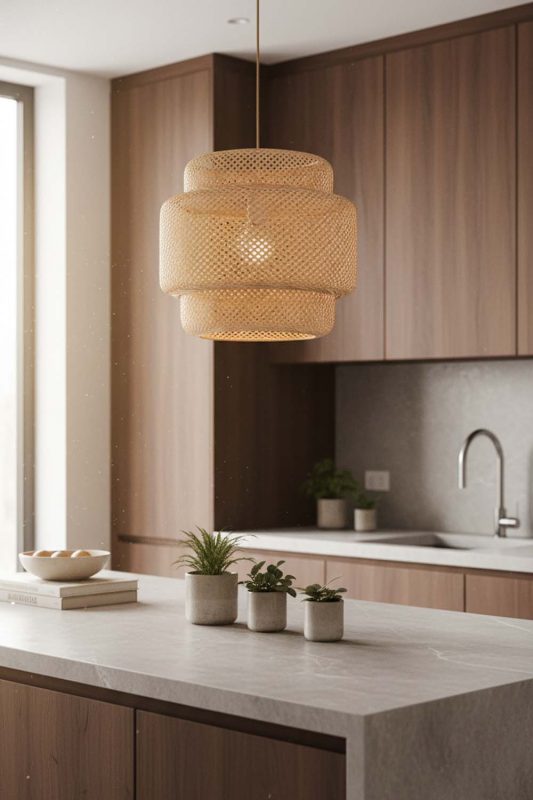 Kitchen Natural Bamboo Sinnerlig Pendant Lamp - Bright & Functional