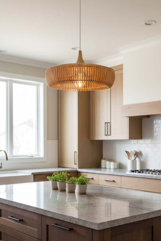 Kitchen Natural Bentwood Pendant Light - Fresh & Inviting