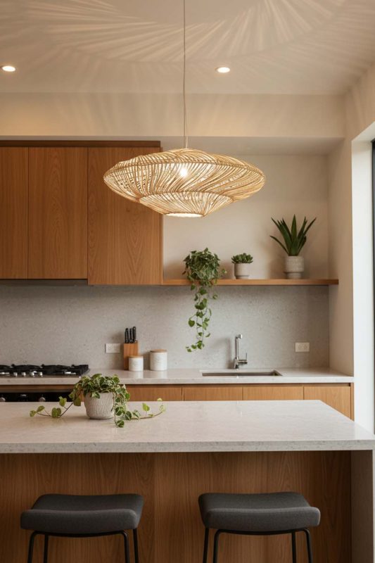 Kitchen Natural Ufo Shades Rattan Lamp - Practical & Beautiful