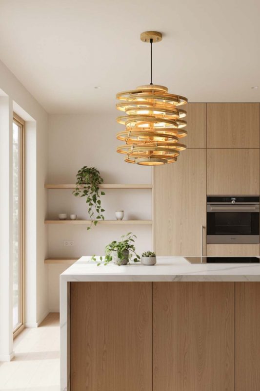 Kitchen Rattan Beehive Pendant Light - Fresh & Inviting