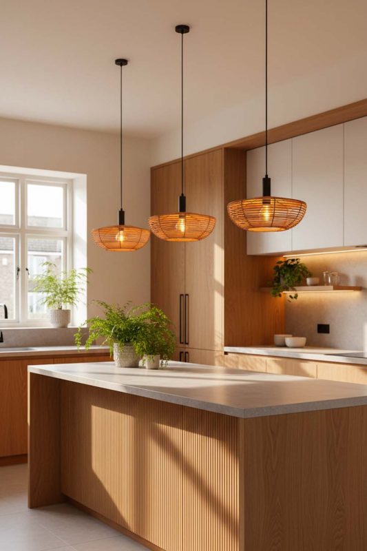 Kitchen Retro Rattan Pendant Light - Practical & Beautiful