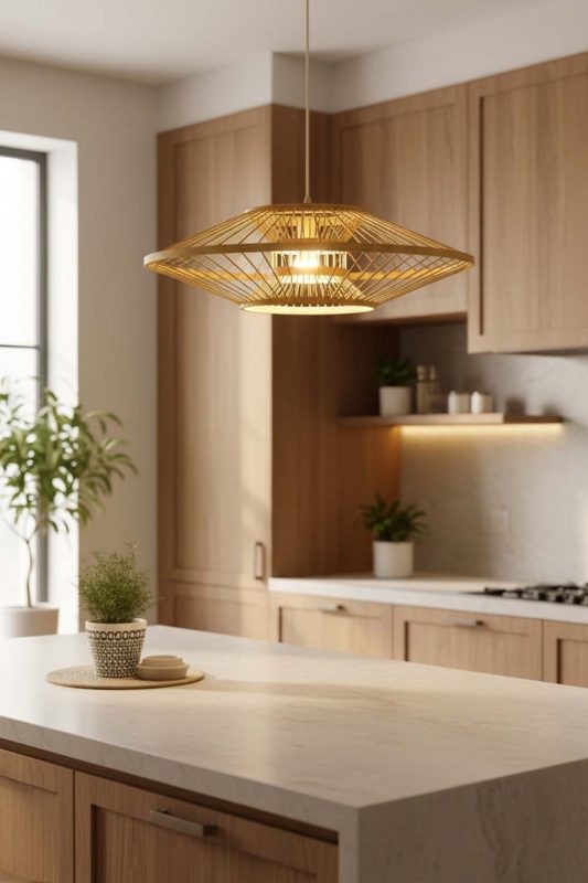 Kitchen Ufo Suspension Bamboo Light - Practical & Beautiful