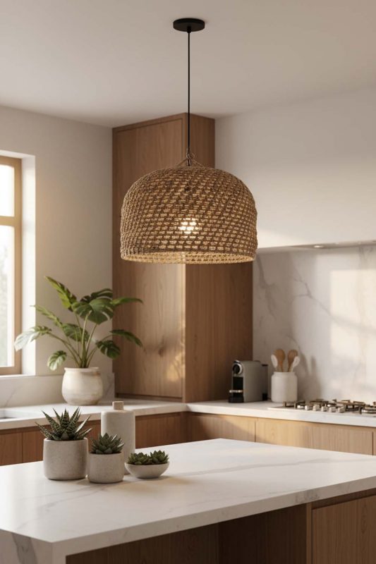 Kitchen Vintage Hemp Rope Pendant Light - Sleek & Stylish