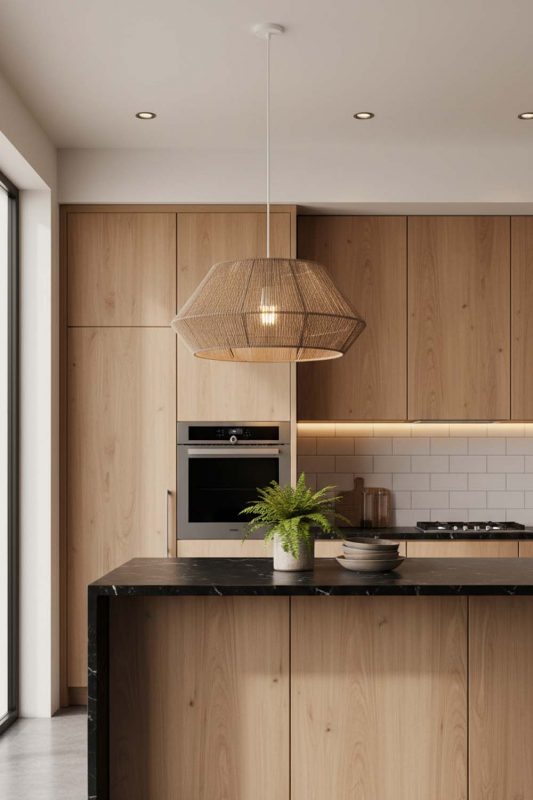 Kitchen Vintage Jute Rope Pendant Light - Clean & Modern Look