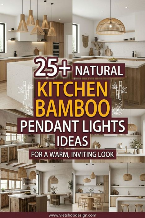 Natural Kitchen Bamboo Pendant Lights For A Warm, Inviting Look