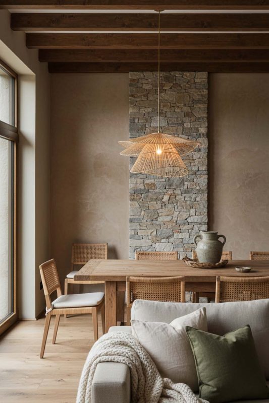 Organic Modern Bamboo 3 Tier Pendant Light - Elegant Simplicity