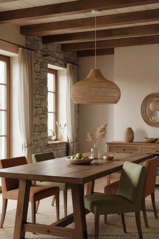 Organic Modern Beige Kloe Rattan Pendant Light - Clean With Texture