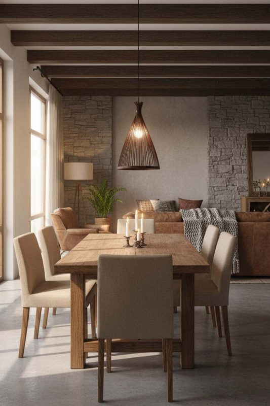 Organic Modern Black Bamboo Tapered Pendant Light - Clean With Texture