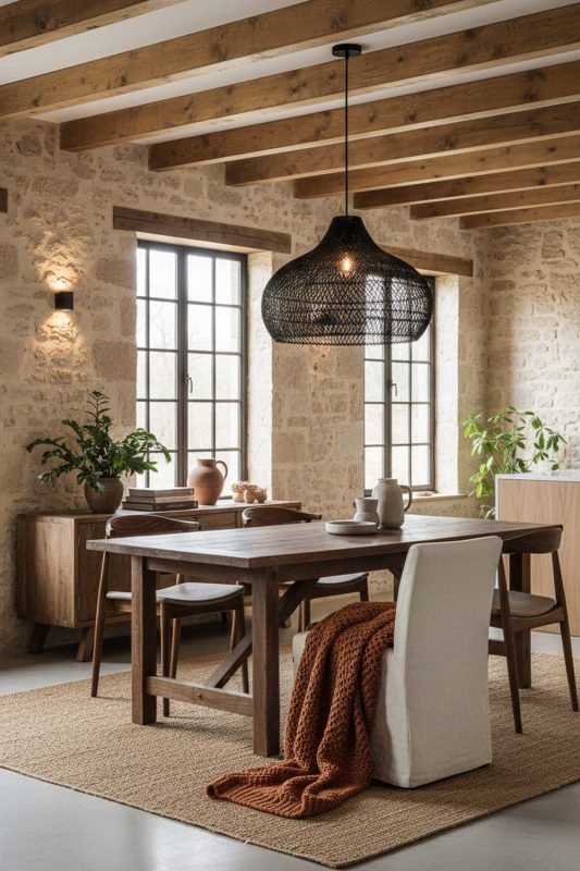 Organic Modern Black Kloe Rattan Pendant Light - Elegant Simplicity