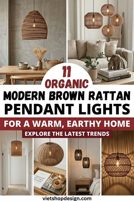 Organic Modern Brown Rattan Lights For A Warm, Earthy Home
