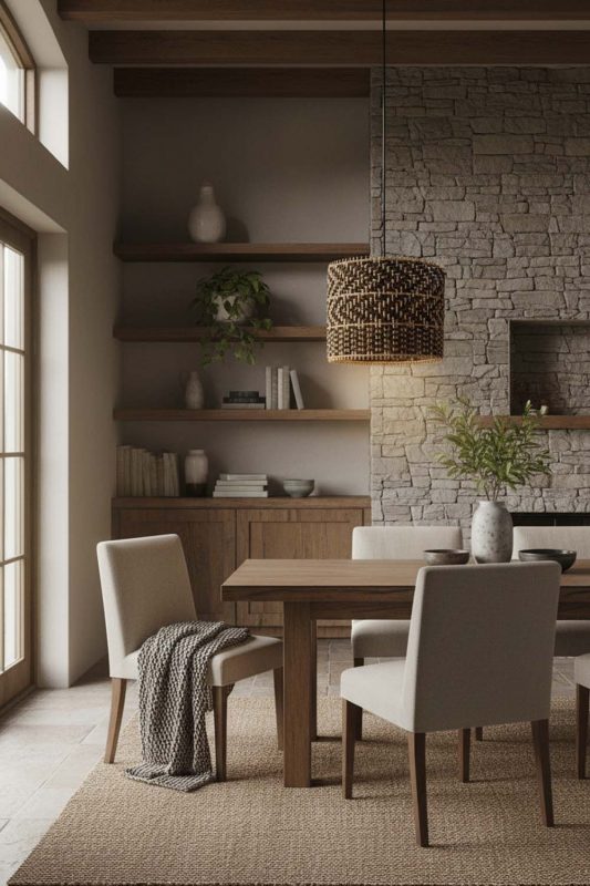 Organic Modern Dark Rattan Drum Pendant Light - Elegant Simplicity