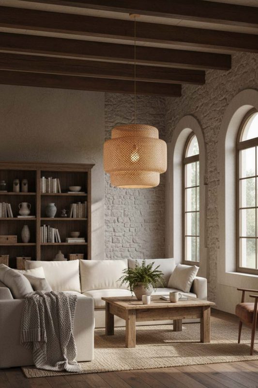 Organic Modern Natural Bamboo Sinnerlig Pendant Lamp - Soft & Natural
