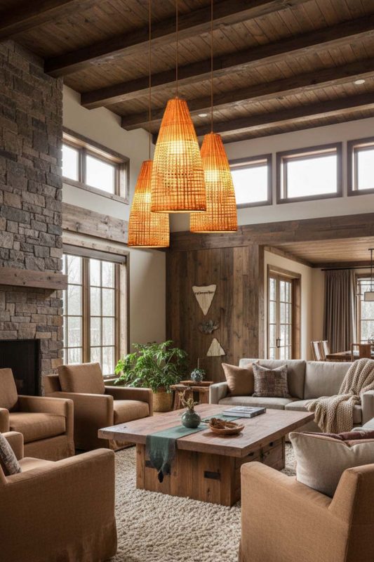Organic Modern Small Cone Bamboo Light - Clean With Texture