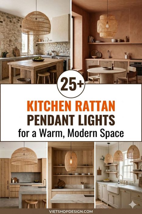 Trending Kitchen Rattan Pendant Lights For A Warm, Modern Space