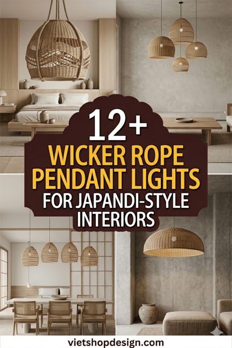 Wicker Rope Pendant Lights For Japandi-style Interiors